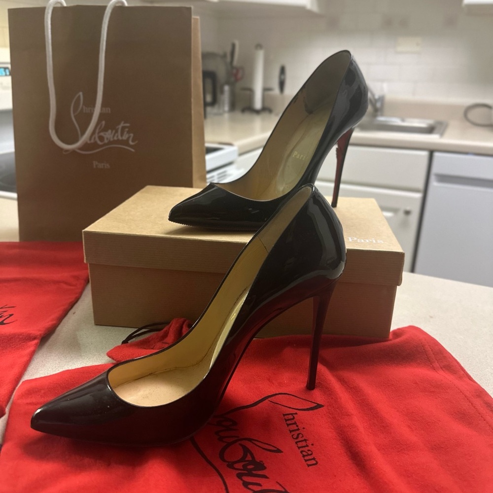 Christian Louboutin Black and Red Stiletto Pumps